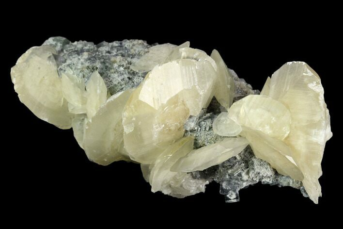 Calcite Crystals on Druzy Quartz and Fluorite - China #124856